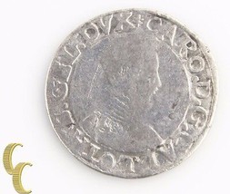 1545-1608 Alemán Estados, Lorraine Plateado Teston (Fino, F) Charles III MB-26 - £119.64 GBP