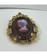 Vintage CELEBRITY NY D&amp;E Juliana Topaz Brooch/Pendant Necklace  Cameo - $48.94 CAD