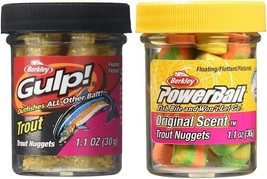 Berkley Gulp! Trout Nuggets, Chunky Cheese, 1-Ounce &amp; PowerBait Power Nuggets, - £16.83 GBP