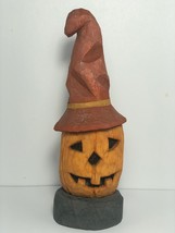 2 Faced Halloween Mood Pumpkin Head Caricature - Signed &amp; Dated - Holiday Table  - £27.26 GBP