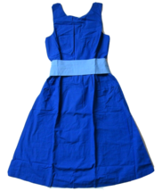 NWT J.Crew A-line Sash Tie Brilliant Sapphire Blue Belted Cotton Dress 2 $110 - £49.00 GBP