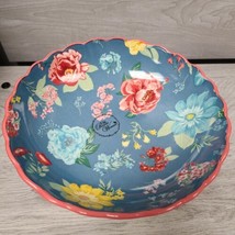 Pioneer Woman Fancy Flourish Blue Pasta Bowls Floral 7.5&quot; New NWT  - £9.20 GBP