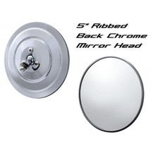 5&quot; Chrome Ribbed Exterior Door Round Rear View Mirror Head 1947-1972 Che... - £8.46 GBP