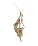 14k Yellow Rose Green Gold Handwrought Organic Leaf Pendant with Chain (... - $519.11 CAD 14k Yellow Rose Green Gold Handwrought Organic Leaf Pendant with Chain (... - $519.11 CAD
