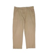 Vtg LL Bean Classic Fit Men&#39;s 38x30 Flat Front Chino Tan Pants Khakis Pr... - $33.08 CAD