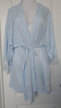 In Bloom by Jonquil Blue Short Robe with Lace trimmed Sleeves Size 2X - $22.72