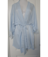 In Bloom by Jonquil Blue Short Robe with Lace trimmed Sleeves Size 2X - £18.06 GBP