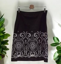 LOFT brown embroidered border print skirt Women’s Size 10 - $21.40