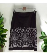 LOFT brown embroidered border print skirt Women’s Size 10 - $29.26 CAD