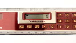 1980s TecXon RC-80S Compu-Ruler Solar Power Calculator w/Case Vintage F17 - $24.99