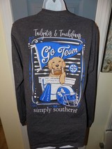 Simply Southern Gray Tailgates &amp; Touchdowns Long Sleeve Shirt Size S Women&#39;s Euc - £16.72 GBP