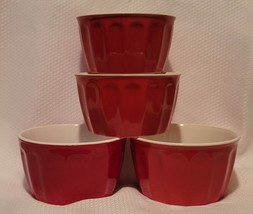 Red Ramekin Custard Dessert   Bowls - 4pc Set - £15.72 GBP