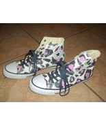 tennis shoes converse all star high tops size 8.5 brand new cow design - $61.00