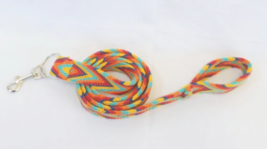 Multicolor Handmade Wayuu Pet Leash 62in Long Ergonomic Handle - £22.83 GBP