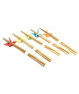Colorful Crane Birds Set of 5 Chopsticks and Rest Set Asian Dining Chops... - £15.00 GBP