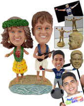 Personalized Bobblehead Hawaiian Couple Dancing The Night Out - Wedding &amp; Couple - £124.24 GBP