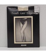 Vintage Sears French Lace Elegance Sheer Ivory Bikini Pantyhose Size Medium - $360.15 MXN