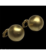 Vintage Brushed Gold Tone Clip On high quality Earrings- - $449.25 MXN