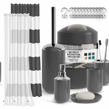 Gray 20-Piece Bathroom Accessory Set with Shower Curtain and Liners - $117.80