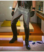 Men’s Real Cowhide leather Trousers  Black and Grey Colours Breeches Gay... - $184.05 CAD