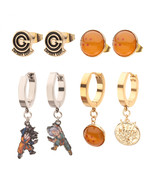 Dragon Ball Z Symbols 3-Pair Stud and Huggies Earrings Set Multi-Color - $34.98