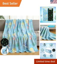 Enchanting Glow in The Dark Blanket - Mermaid and Whale for Girls Age 3-10 - $840.68 MXN