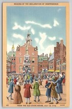 Reading Declaration Of Independence From Old State House 1776 Postcard C38 - $5.95