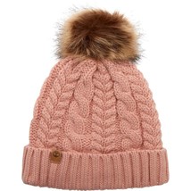 Timberland Women`s Cable Knit Cuff Pom Beanie (Cameo Rose(T101128C-622), One Siz - £16.96 GBP