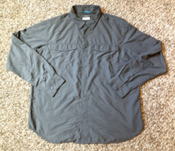 Columbia Omni Shade Shirt Mens XL Gray Sun Protection Long Sleeve Button Up Vent - £19.37 GBP
