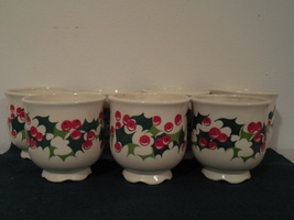 7 Lenox Candle Holders vintage holly berry candle holder tea light candle holder - $45.00