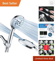 High-Pressure Shower Head with Self-Cleaning Nozzles &amp; Long Stainless Steel Hose - $40.45