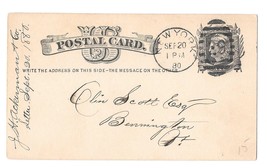 Scott UX5 New York Station 29 Duplex Ellipse Cancel 1880 Postal Card - £5.57 GBP