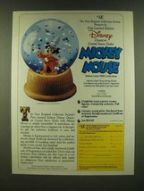 1990 New England Collectors Society Disney Character Crystal Snow Globe Ad - $18.49