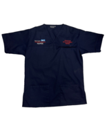 Medium NHS Scrub Top Navy Blue Unisex Tunic V-neck Top with Inner-lined ... - £9.50 GBP