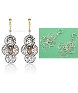 1 PAIR CLIP-ON 4-PIECE HEART NET DANGLE EARRINGS - €5,14 EUR