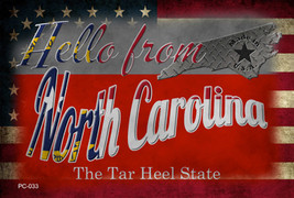 Hello From North Carolina Novelty Metal Postcard - $15.95