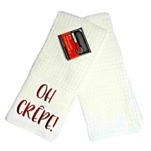 Master Cuisine OH CREPE! White Embroidered Kitchen Towels Dark Red 2-Pie... - $17.06