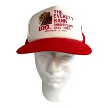 Vintage The Everett Bank Anniversary 1885-1985 Red Hat Trucker Mesh Back S Brand - £16.91 GBP