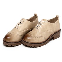 British Women Oxfords Vintage Lace Up Flat Oxfords For Women Big Size 34-43 Ladi - £53.16 GBP