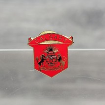 Calgary Alberta Canada Coat of Arms Enamel Pin Button Red Crest Hat Lape... - $6.89