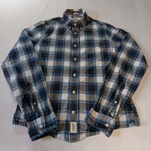 Abercrombie &amp; Fitch Blue Plaid Men’s Button Shirt Size L Cotton Muscle  - €12,77 EUR