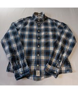 Abercrombie &amp; Fitch Blue Plaid Men’s Button Shirt Size L Cotton Muscle  - €12,77 EUR
