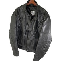 Fox Creek Leather Men&#39;s Classic Motorcycle Jacket  Black w/Liner Mens Si... - £174.47 GBP