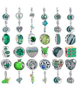 Authentic 925Sterling Silver Green Frog Tree Clover Apple Zircon Beads F... - €11,63 EUR