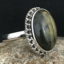 925 Sterling Fine Silver Labradorite Gemstone Ring Sz C-Z Women Gift RSP-1317 - £29.65 GBP