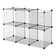 Whitmor Storage Cubes - Stackable Interlocking Wire Shelves -Black (Set of 4) - £32.76 GBP