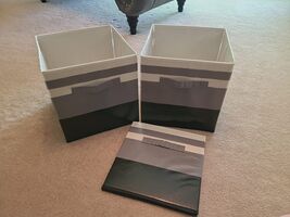Storage Bins Foldable Fabric Boxes Handles (Set of 3) 10.5&quot; x 10.5&quot; x 11&quot; - €15,47 EUR