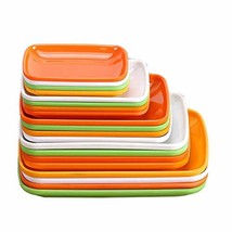 Rectangle 4pcs Set Unbreakable A5 Melamine Food Plate Dish Saucer Dinner Plates  - £11.16 GBP