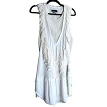 Isabel Marant Mini Dress Tunic Womens Sz 38 Ecru Silk Cotton Sleeveless Ruffles - £87.32 GBP
