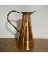 Peerage Copper Body And Brass Accents Pitcher Jug Made In England Rustic... - $17.63